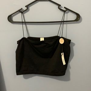 Cropped black tank